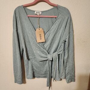 Listicle Wrap Blouse Super Soft And Stretchy